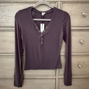 NWT Garage Billie Henley Forged Iron Grey - Size S